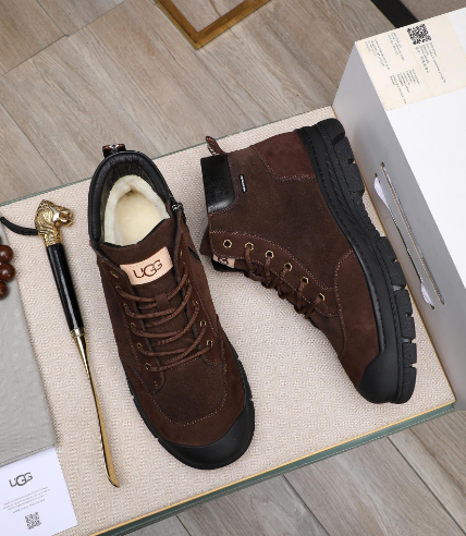 UGG Men's Shearling-Lined High-Top Boot — Dark Chocolate