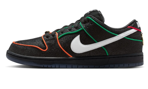 Nike SB Dunk Low Pro QS | Black / White / Challenge Red