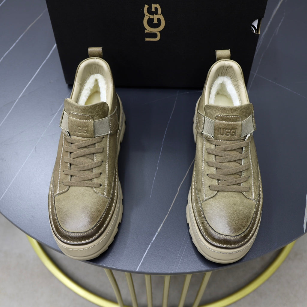 UGG Men's High-Top Leather Sneaker — Olive Green