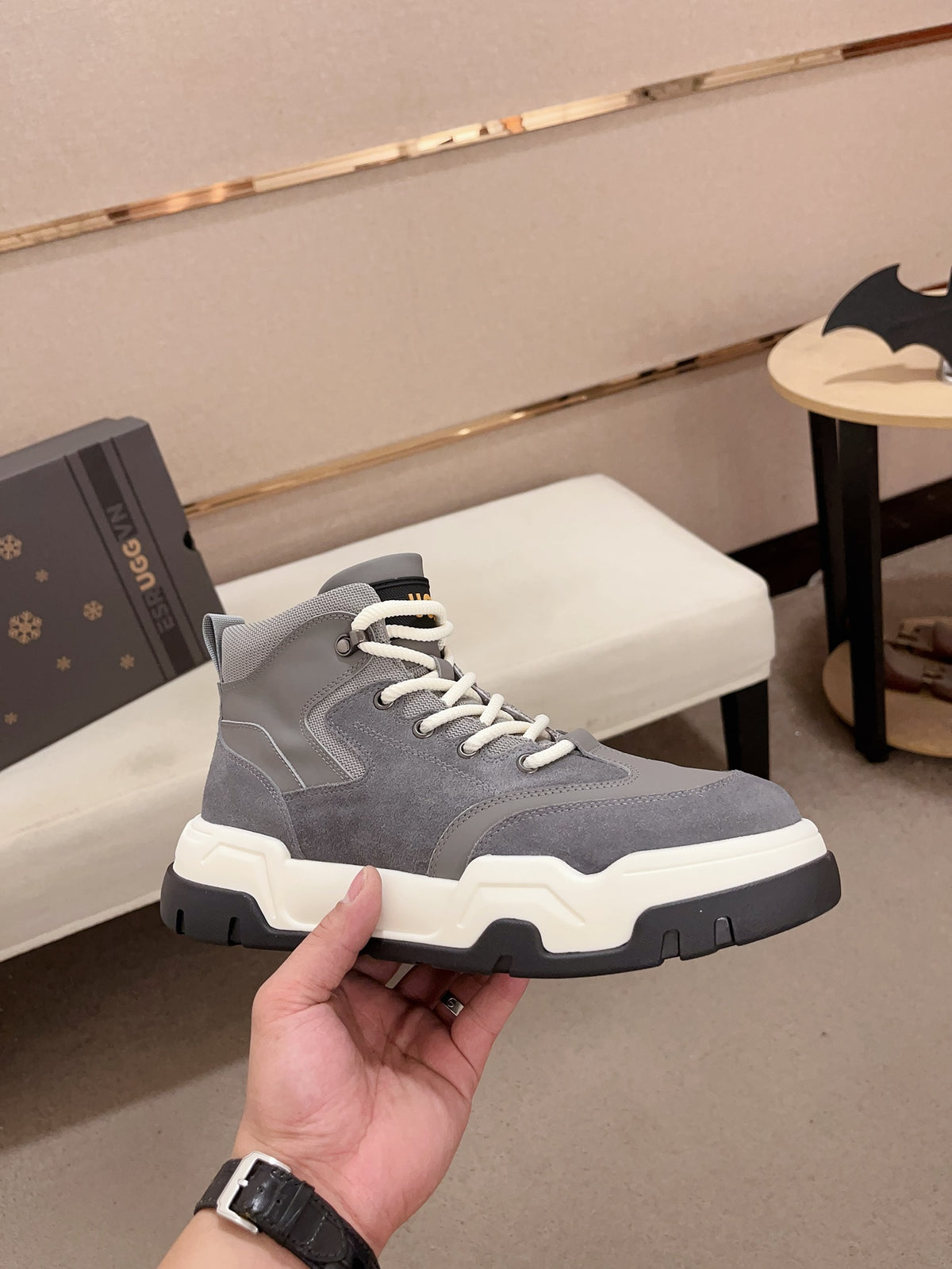 UGG Men's High-Top Suede Sneaker — Slate Grey