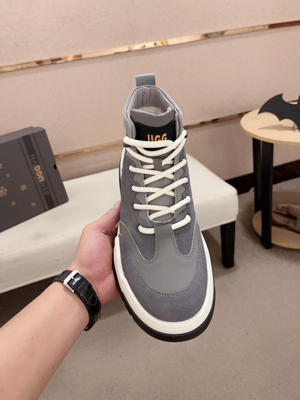 UGG Men's High-Top Suede Sneaker — Slate Grey