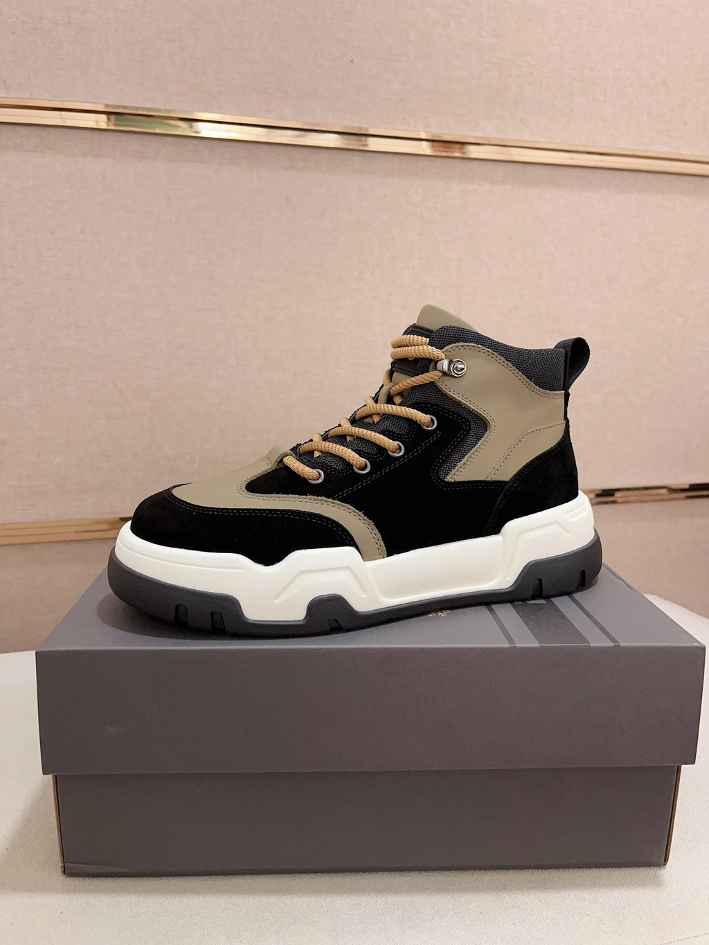 UGG Men's High-Top Suede Sneaker — Black/Olive