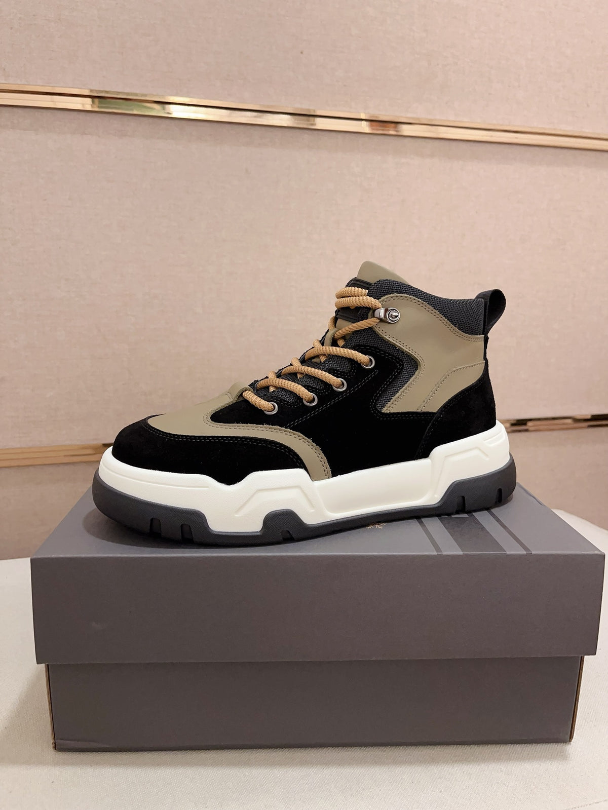UGG Men's High-Top Suede Sneaker — Black/Olive