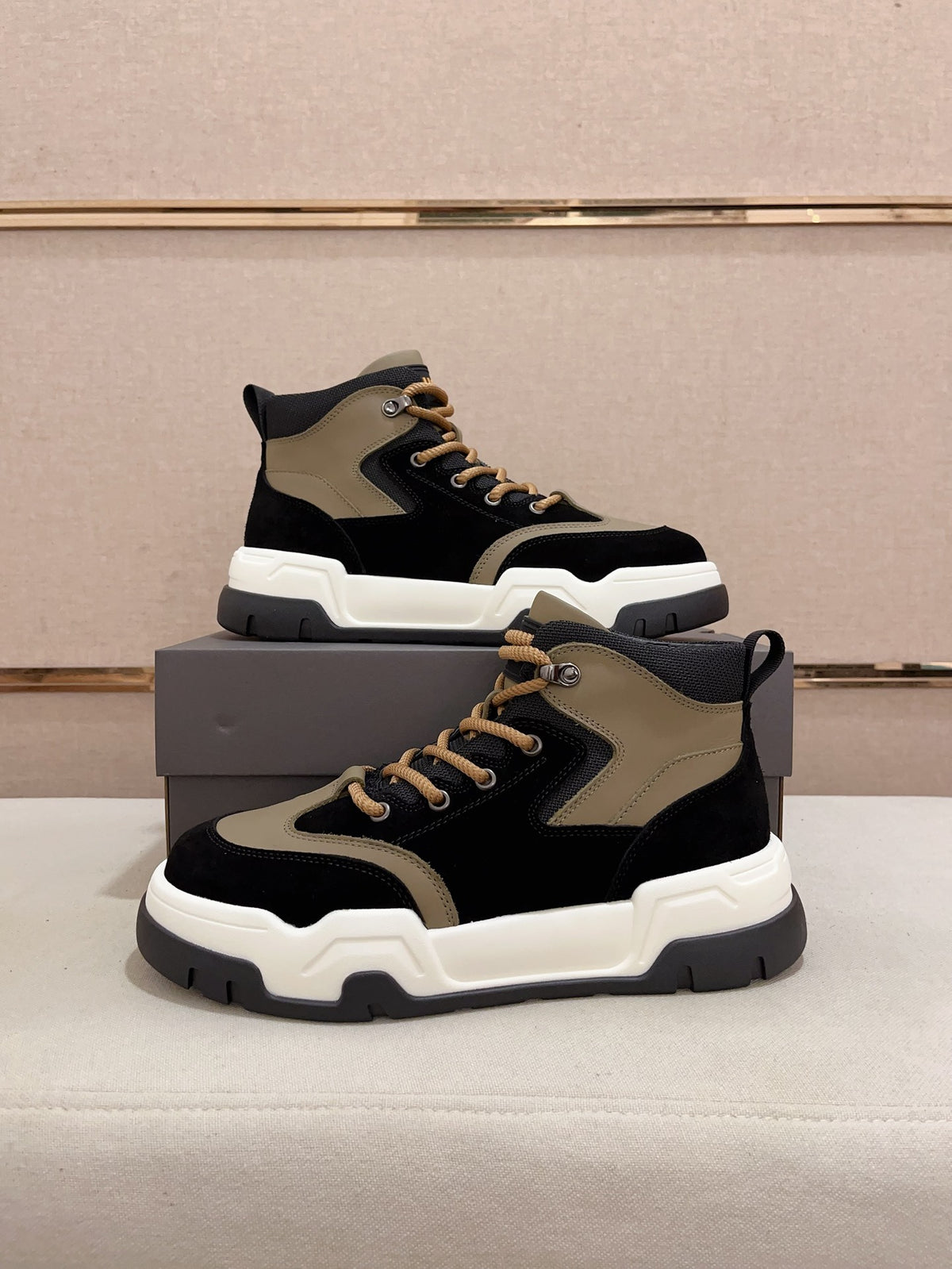 UGG Men's High-Top Suede Sneaker — Black/Olive