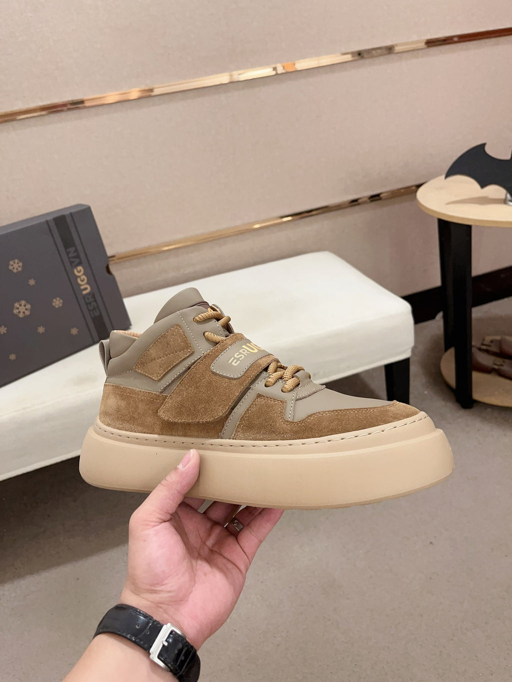 UGG Men's Mid-Top Nubuck Sneaker — Sand/Stone