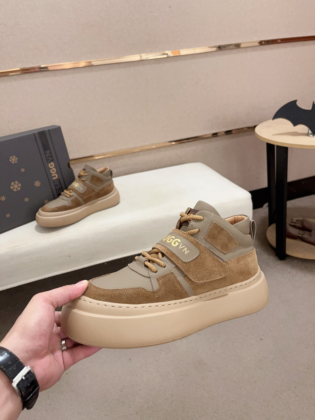 UGG Men's Mid-Top Nubuck Sneaker — Sand/Stone