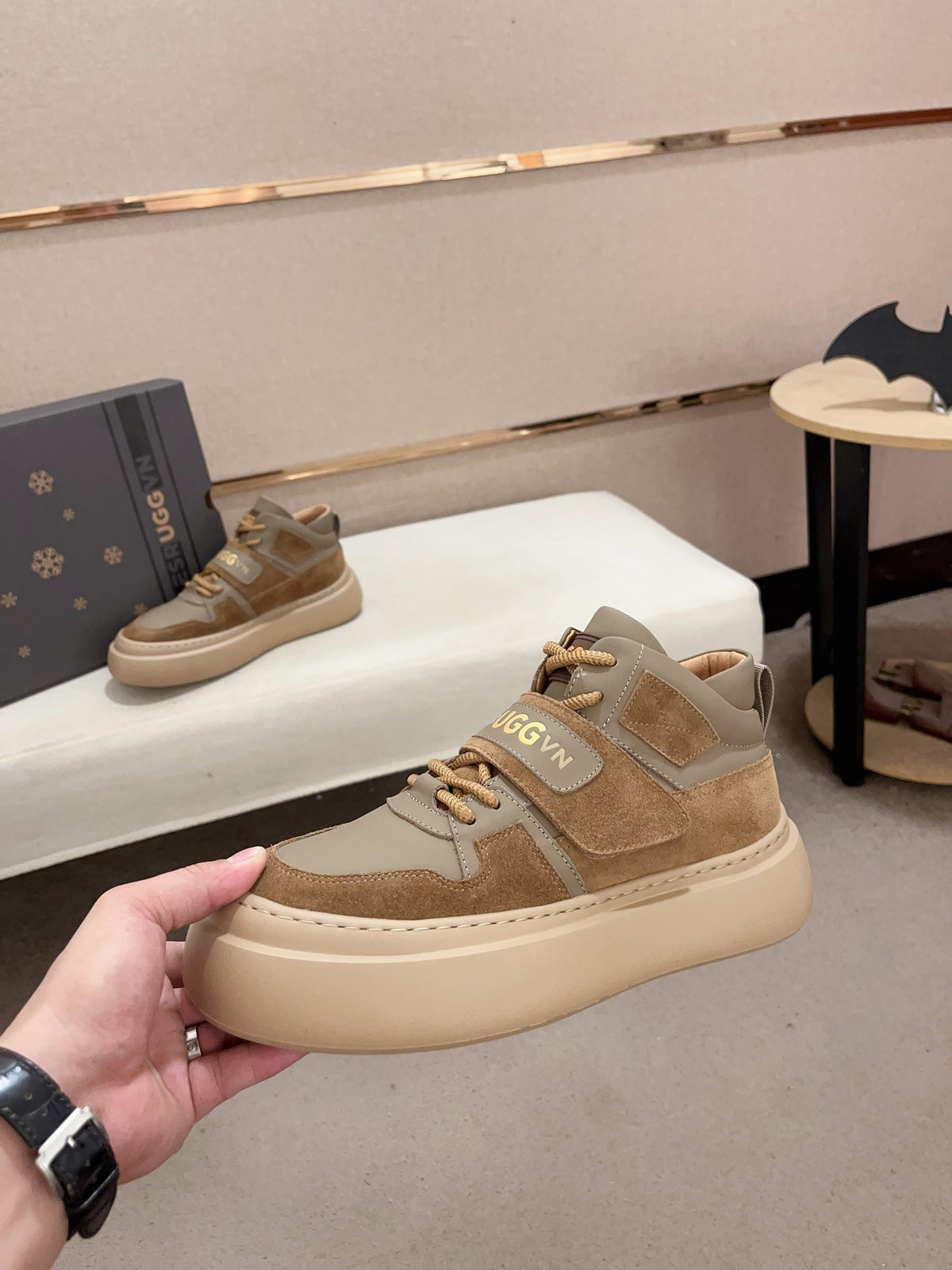 UGG Men's Mid-Top Nubuck Sneaker — Sand/Stone