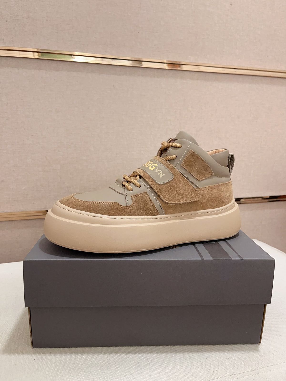 UGG Men's Mid-Top Nubuck Sneaker — Sand/Stone