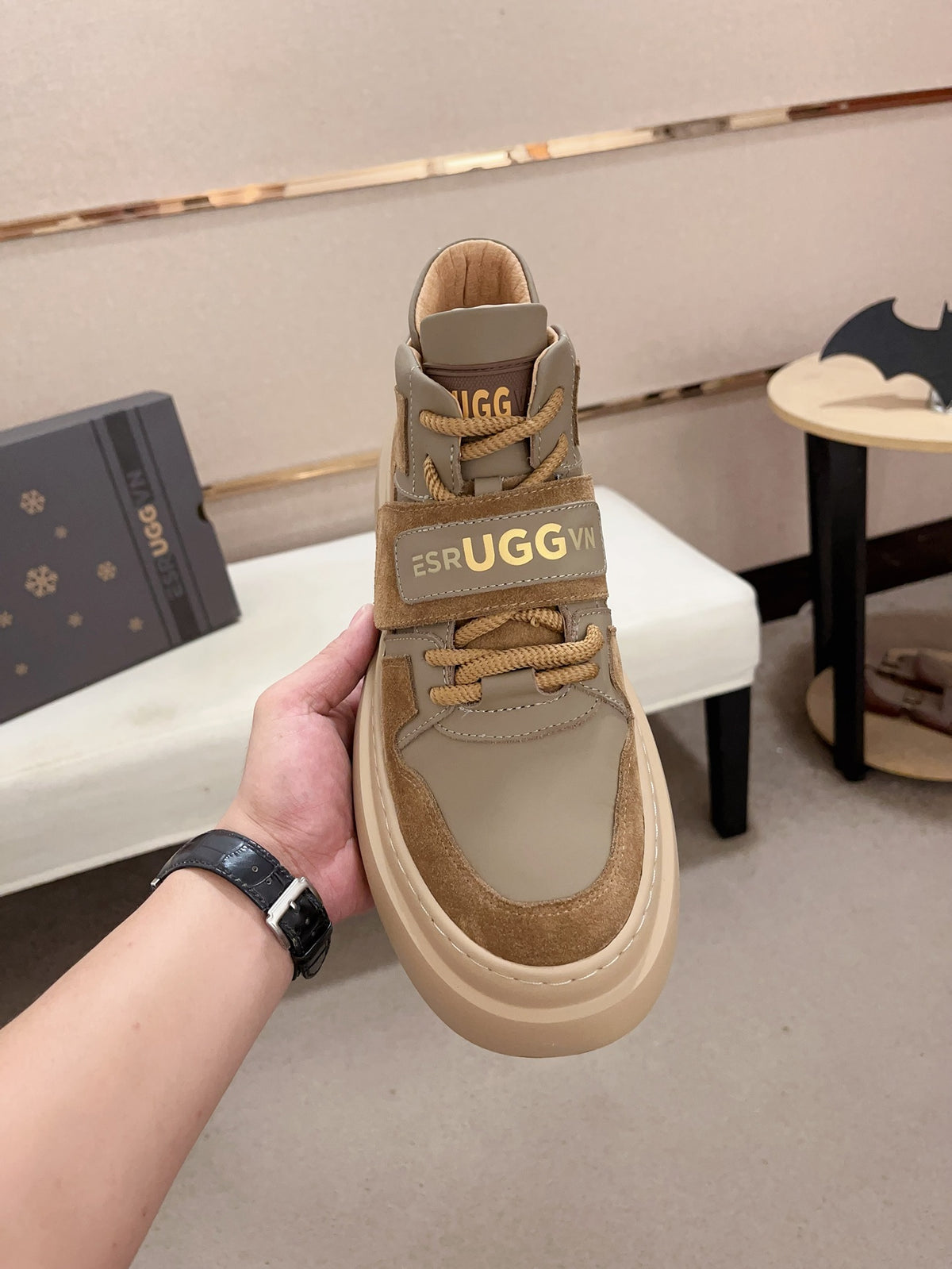 UGG Men's Mid-Top Nubuck Sneaker — Sand/Stone