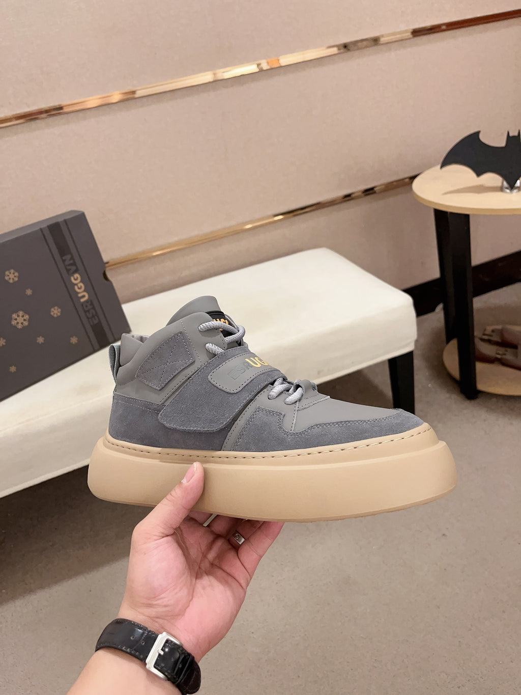 UGG Men's Mid-Top Nubuck Sneaker — Slate Grey