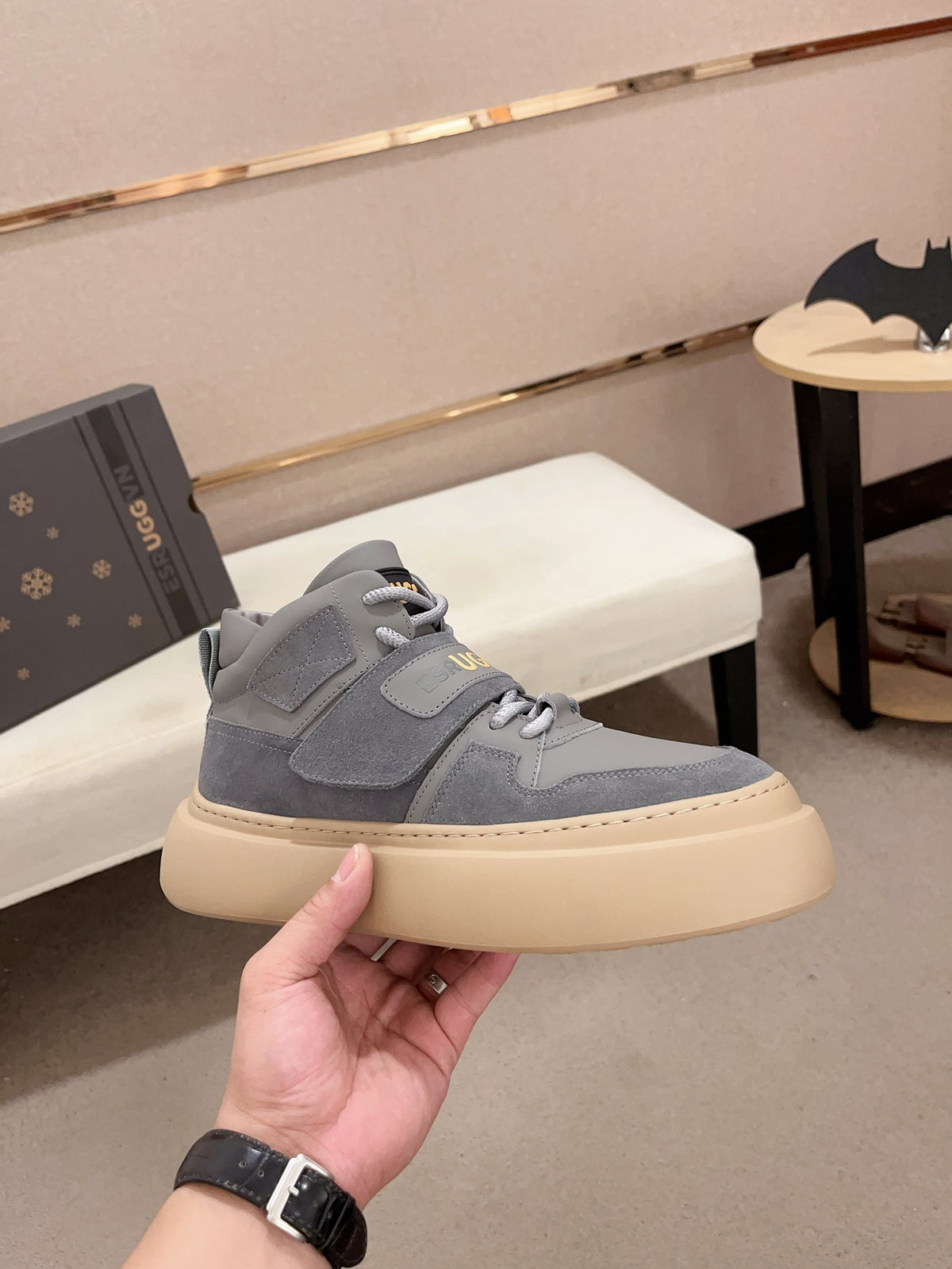 UGG Men's Mid-Top Nubuck Sneaker — Slate Grey