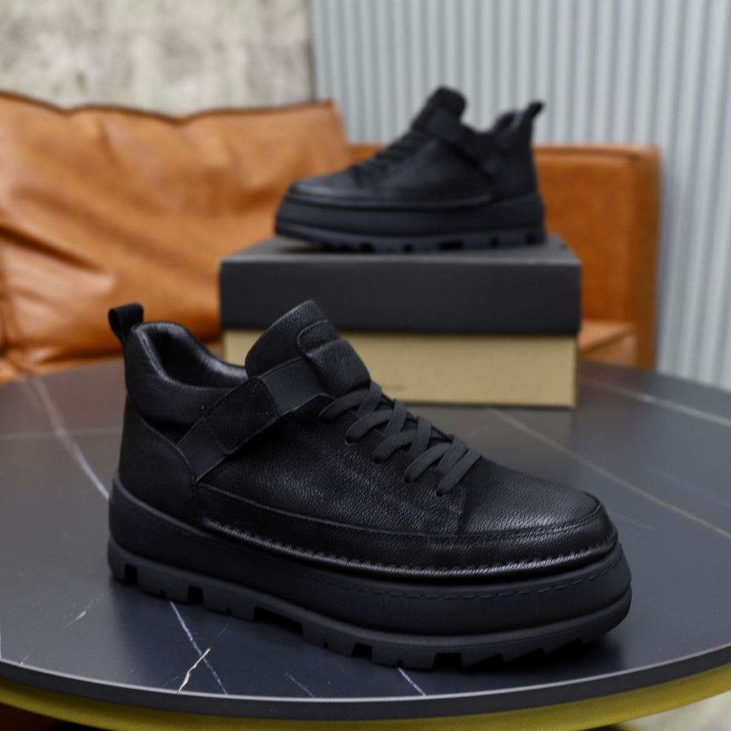 UGG Men's High-Top Leather Sneaker — Triple Black