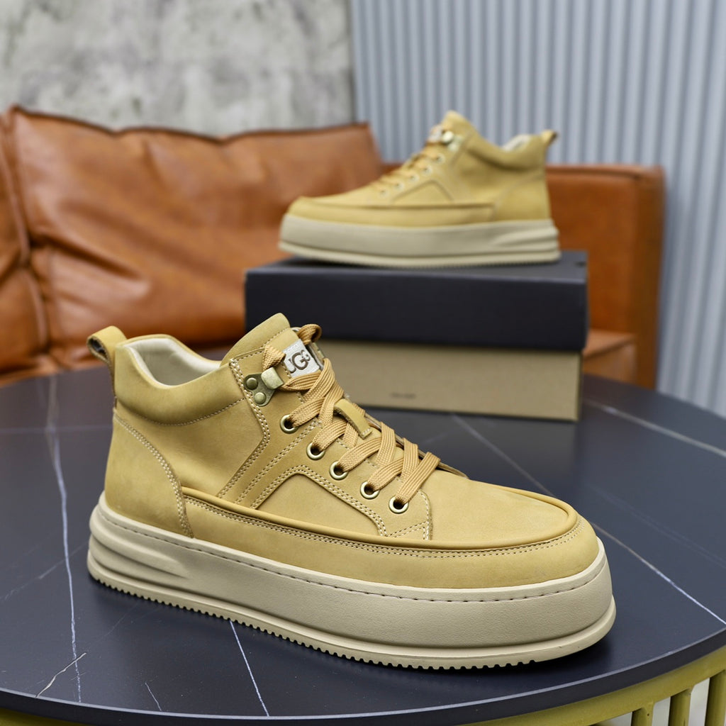 UGG Men's High-Top Leather Sneaker — Wheat Sand