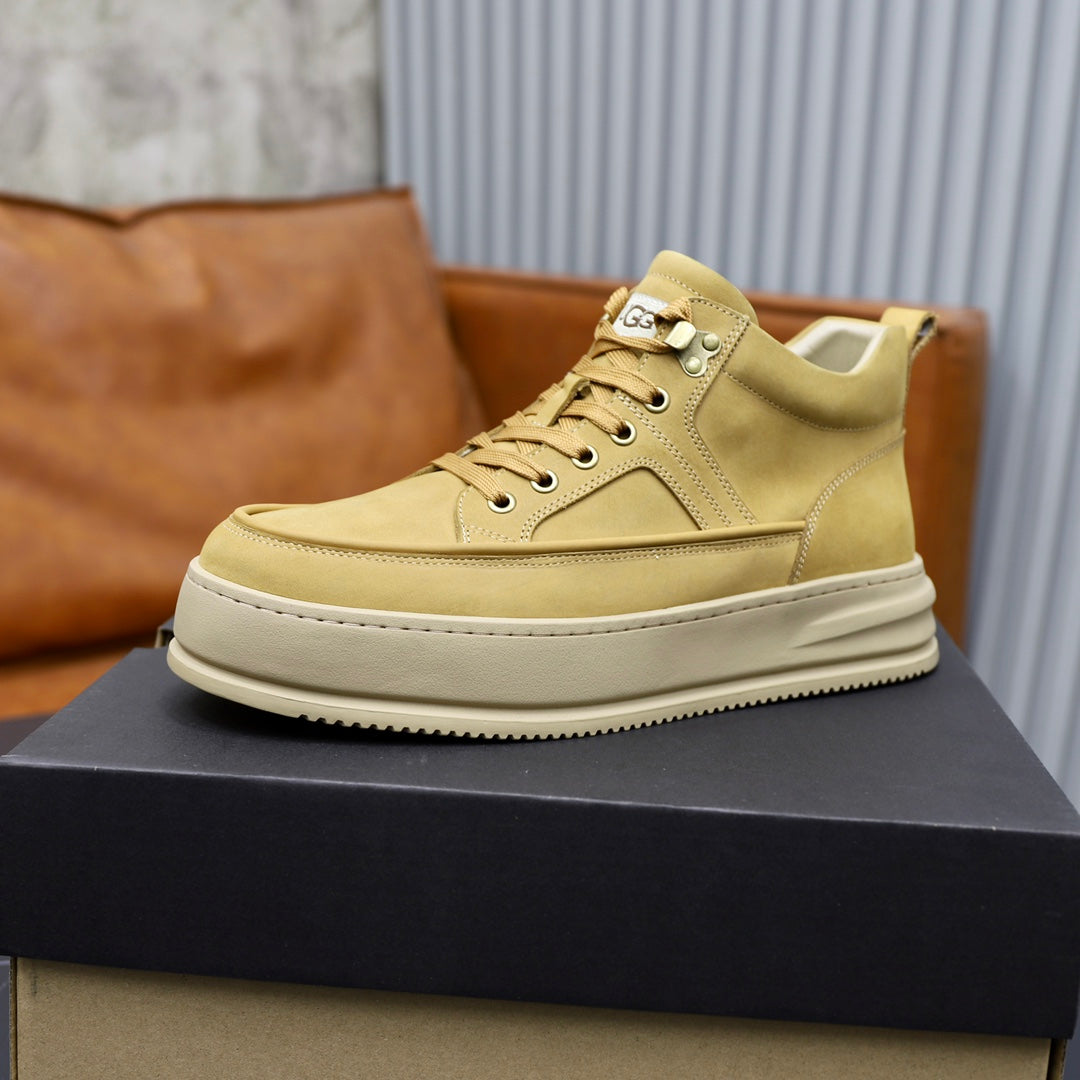 UGG Men's High-Top Leather Sneaker — Wheat Sand