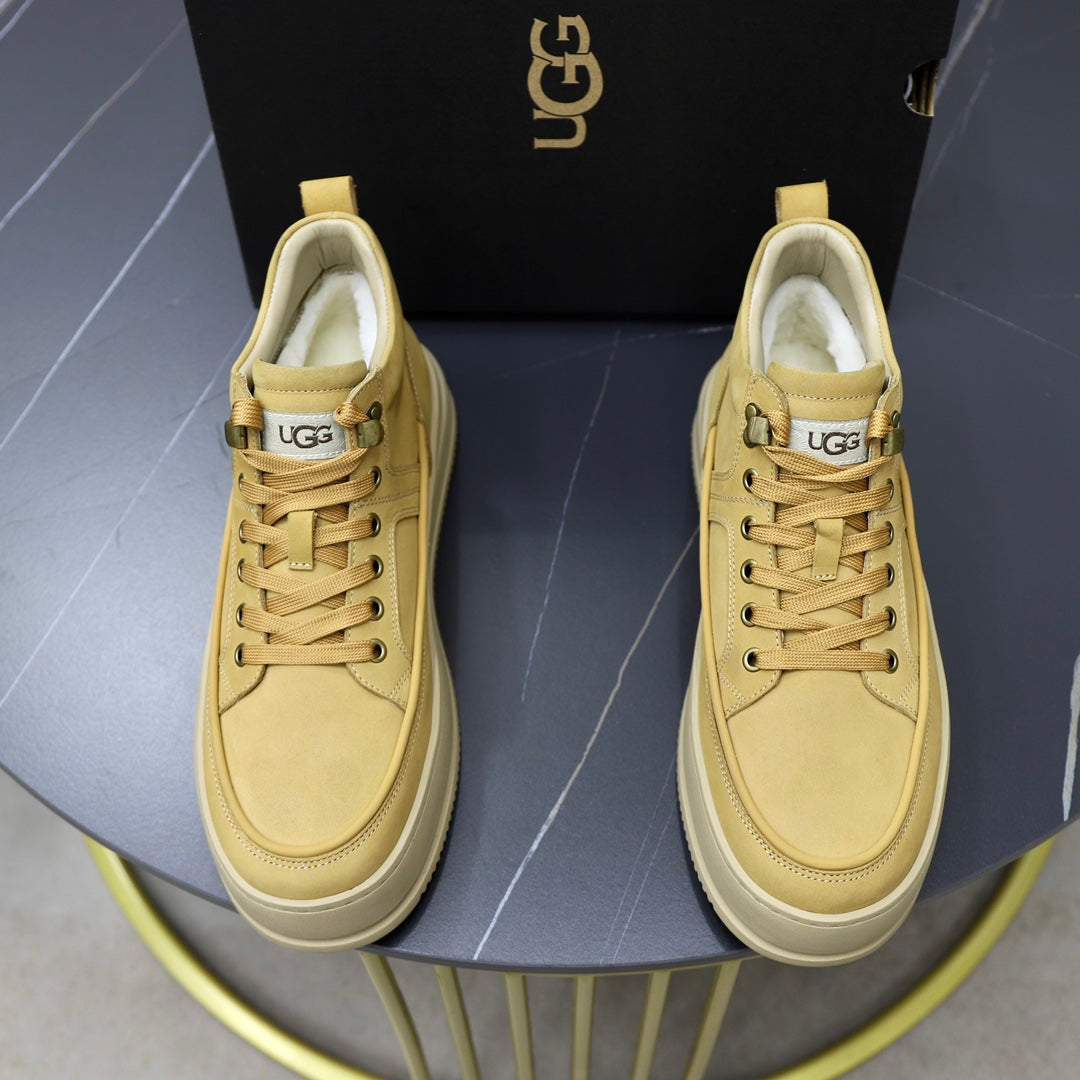 UGG Men's High-Top Leather Sneaker — Wheat Sand