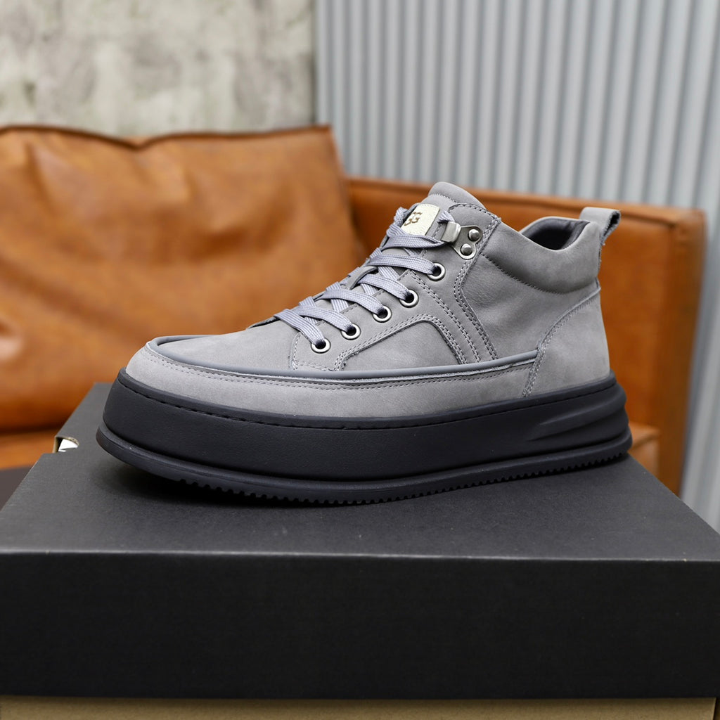 UGG Men's High-Top Suede Sneaker — Grey with Shearling