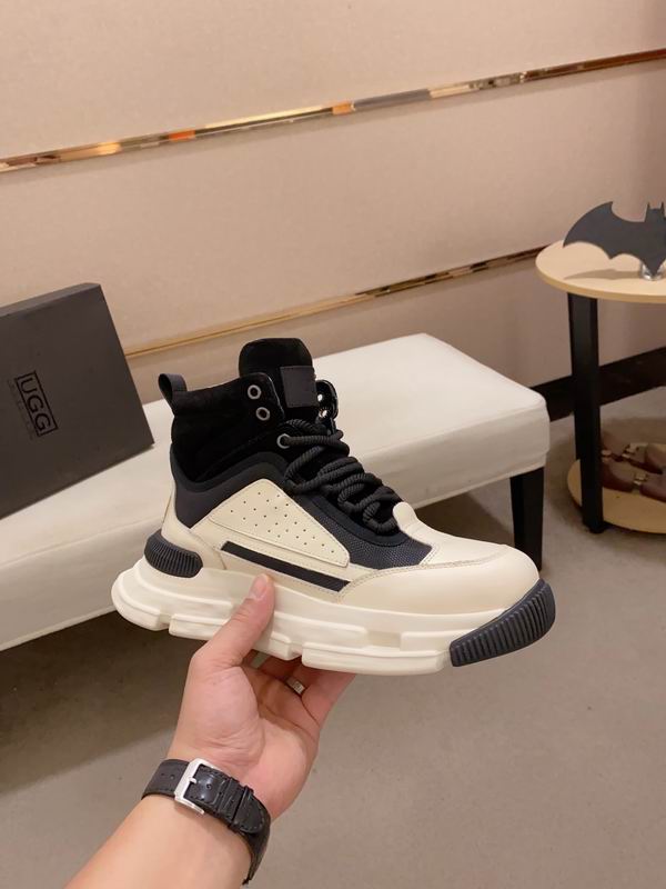 Men's High-Top Leather Sneaker — Black & Cream