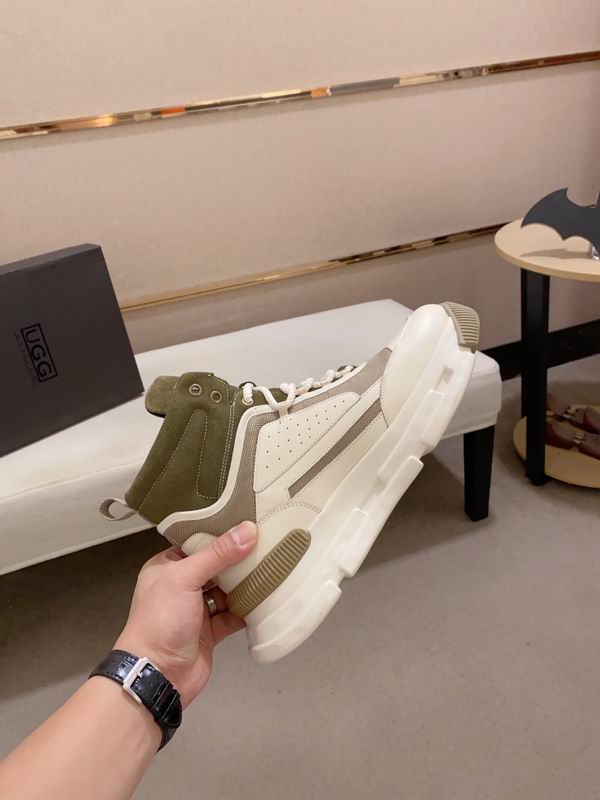 Men's High-Top Leather Sneaker — Olive & Cream