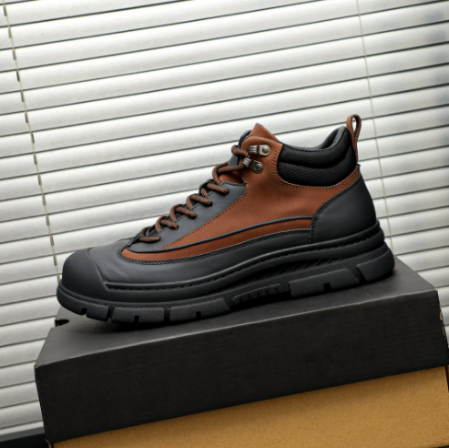 Men's Brown & Black High-Top Tactical Boot