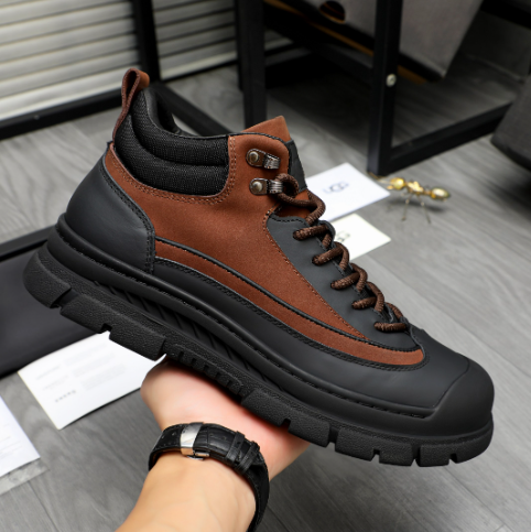 Men's Brown & Black High-Top Tactical Boot