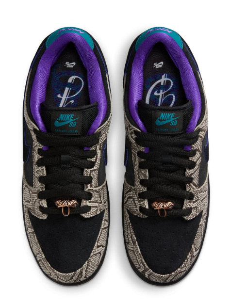 Nike SB Dunk Low x Dashawn Jordan | Snake Skin / Black / Fierce Purple