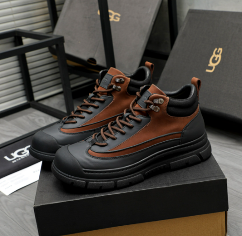 Men's Brown & Black High-Top Tactical Boot