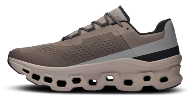 On Men's Cloudmonster Running Shoe | Cinder / Fog