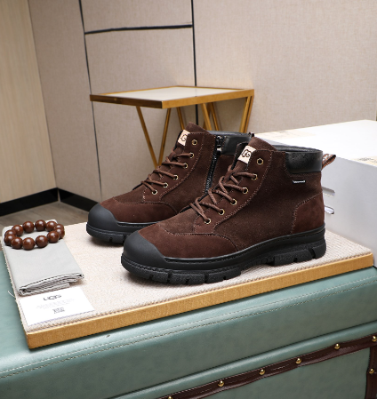 UGG Men's Shearling-Lined High-Top Boot — Dark Chocolate