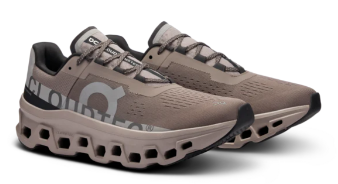 On Men's Cloudmonster Running Shoe | Cinder / Fog