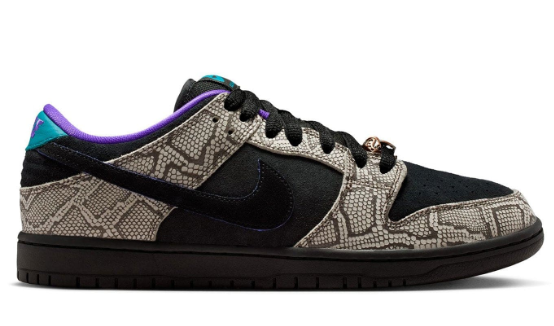 Nike SB Dunk Low x Dashawn Jordan | Snake Skin / Black / Fierce Purple